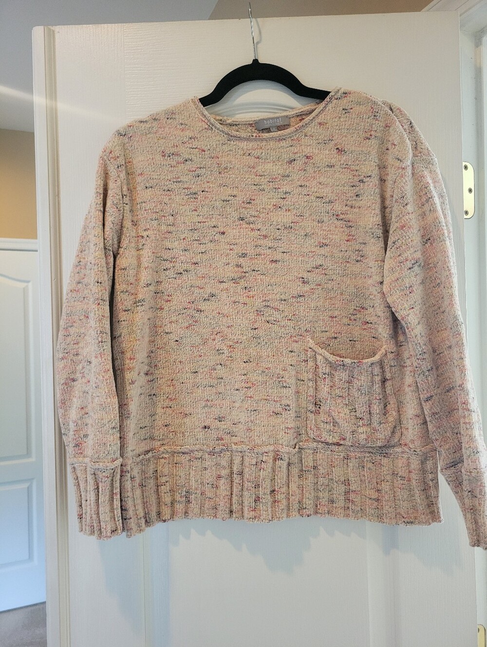 Habitat Clothes Small Speckled Knit Pullover Sweater Cream Rainbow Confetti Fall